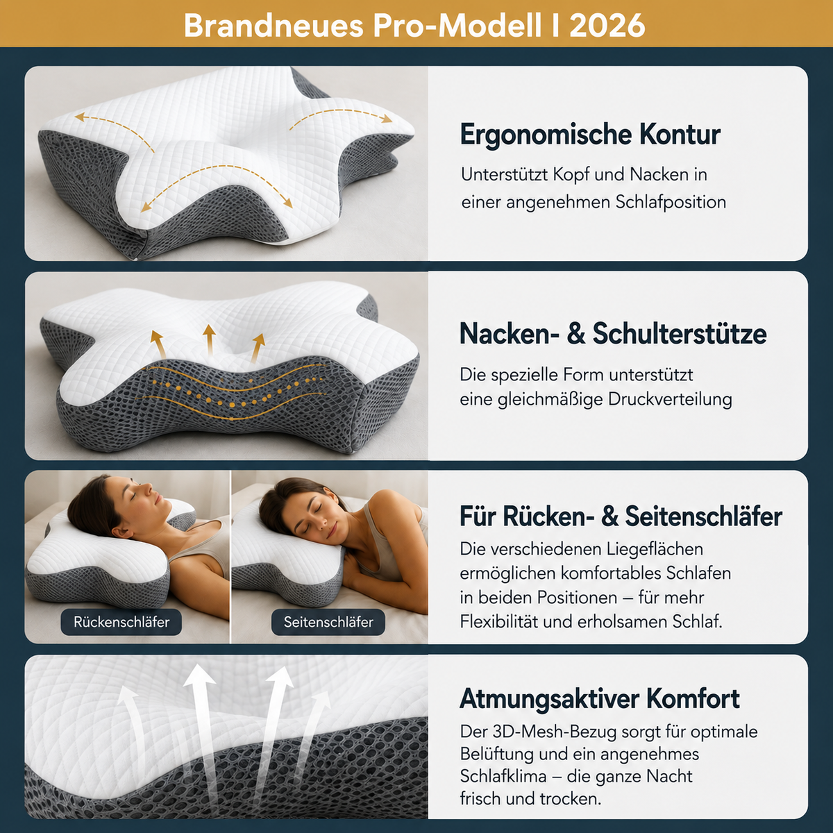 OrthoPillow | Kopf- & Nackenstützkissen