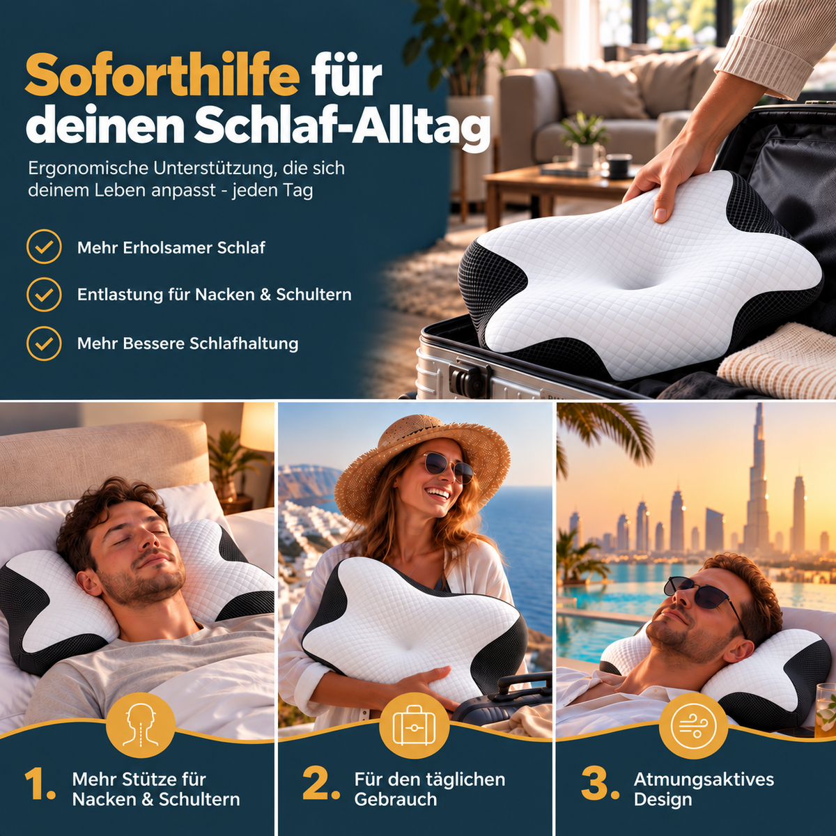 OrthoPillow | Kopf- & Nackenstützkissen